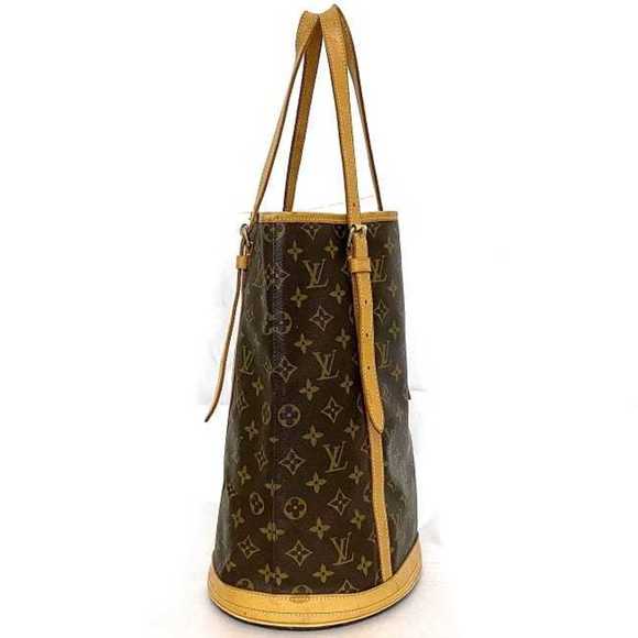 LOUIS VUITTON Tote Bag Bucket GM Monogram Canvas Tanned Leather FL0050  ⭐ - Picture 3 of 11